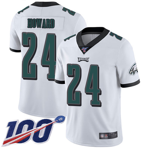 Men Philadelphia Eagles 24 Jordan Howard White Vapor Untouchable NFL Jersey Limited Player Season